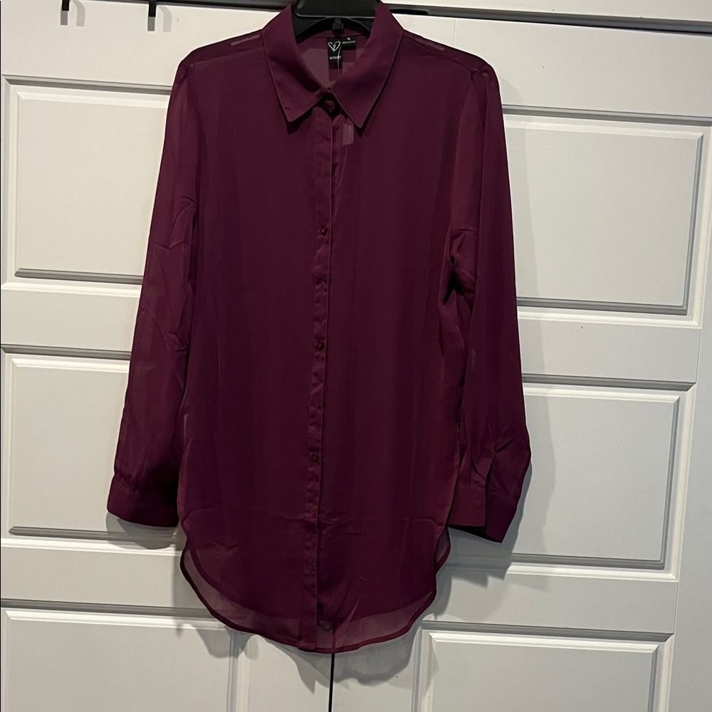 Windsor Deep Purple Button-Up Blouse